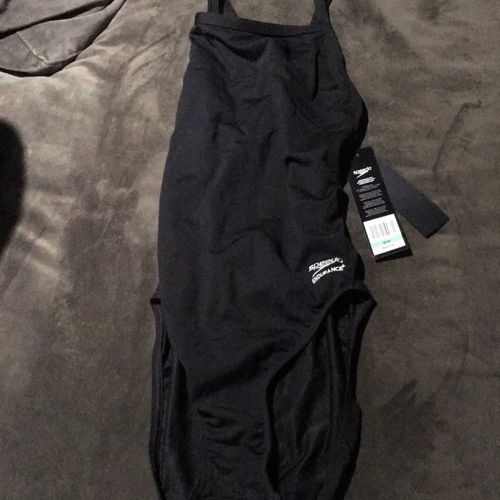 Speedo Endurance black bathing suit swimsuit